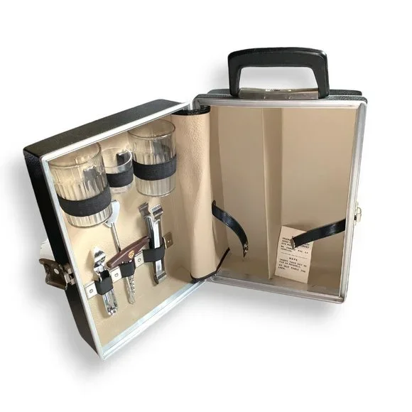 Vintage Flite Line MCM Style Traveling Bar Case, with Key Made in Canada - Picture 13 of 14